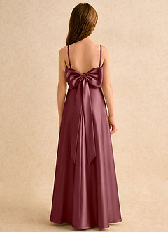 Azazie Joella Girls Formal Flower Girl Klänningar Klä A-Line i Stretch Satin Plisserad image1