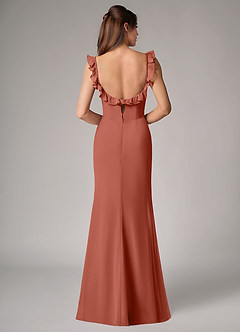 Azazie Callie Bridesmaid Dresses Clay Mermaid Side Slit Chiffon Convertible Dress image2