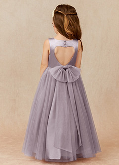 Azazie Muni Flower Girl Dresses Dusk A-Line Bow Tulle Dress image1