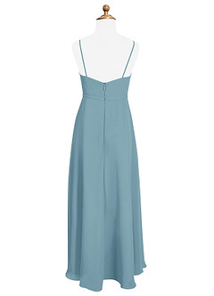Azazie Naeem Junior Moody Blue A-Line Ruched Chiffon Dress image5