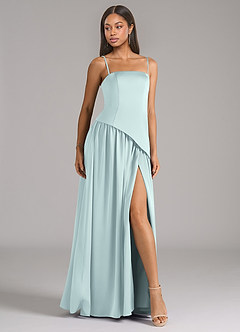 Azazie Adeline Robes de demoiselle d'honneur Robe Trapèze Convertible en Satin extensible Sans bretelle Brume image6