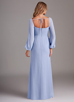 Azazie Charissa Bridesmaid Dresses Ice Sheath Long Sleeve Chiffon Dress image6