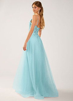 Calliem Blue Beading Lace Tulle Prom Dress image5