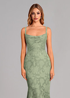 Azazie Aubrey Jurken voor bruidsmeisjes Jurk van Bloemen Burn-out met Zeemeermin Boog Agave image6