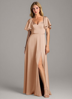 Azazie Chloe Bridesmaid Dresses English Rose A-Line Sweetheart Neckline Stretch Satin Dress image4