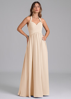 Azazie Darlyn Bridesmaid Dresses White Alabaster A-Line Pleated Chiffon Dress image4