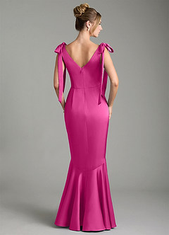 Azazie Alena Brautjungfernkleider Meerjungfrau-Linie Plissee Stretch-Satin Kleid Fuchsia image2