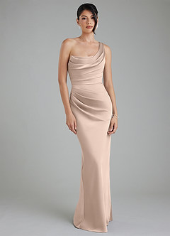 Azazie Sabrina Brautjungfernkleider Meerjungfrau-Linie Korsett Stretch-Satin Kleid Englisches Rosa image6