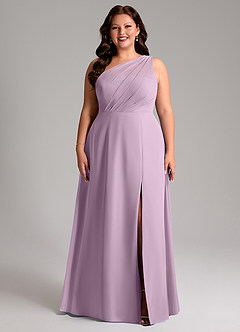 Azazie Phaedra Bridesmaid Dresses Wisteria A-Line One Shoulder Chiffon Dress image9