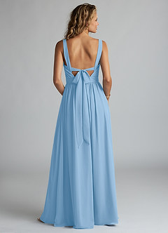 Azazie Aziza Abiti da Damigella Abito A-Line in Chiffon con Scollo a V a Pieghe Azzurro Polvere image4