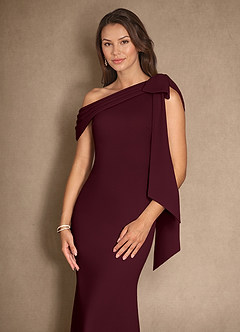 Azazie Myers Klänningar till brudens mor Klänning Sjöjungfru i Stretch crepe Plisserad Cabernet image5