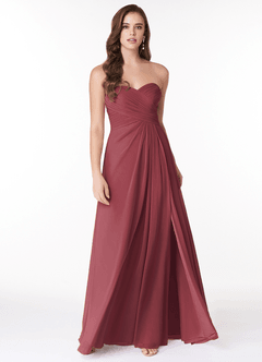 Azazie Arabella Allure Jurken voor bruidsmeisjes Converteerbaar Jurk van Chiffon met A-Lijn Sweetheart Halslijn Merlot image4