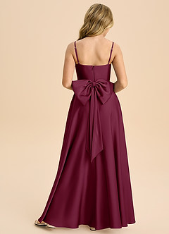 Azazie Bear Junior Mulberry A-Line Sweetheart Neckline Stretch Satin Dress image2