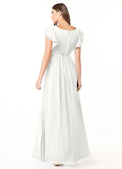Azazie Daphne Modest Bridesmaid Dresses A-Line Ruffled Chiffon Floor-Length Dress image2