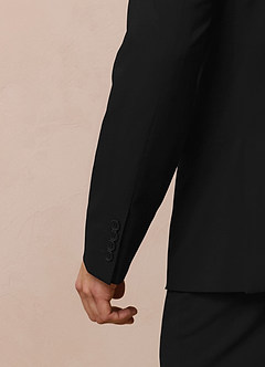 front Savile Black Wool Blend Suit