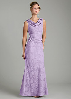 Azazie Kieryn Bridesmaid Dresses Lilac Mermaid Pleated Floral Burnout Dress image10