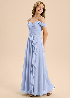 Azazie Elowen Junior Jurk van Chiffon met A-Lijn Off the Shoulder Ijs image3