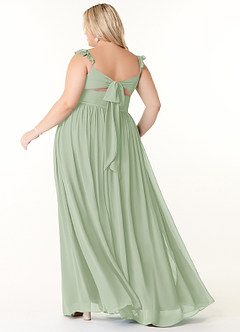 Azazie Metz Final Sale Dusty Sage A-Line Sweetheart Ruched Chiffon Dress image8