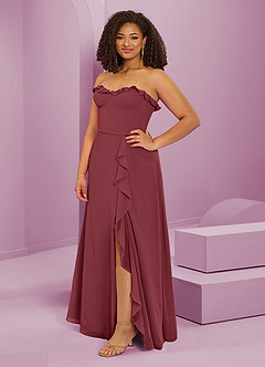 Barbie ♥ Azazie Bridesmaid Dresses Merlot A-Line Sweetheart Neckline Chiffon Dress image11