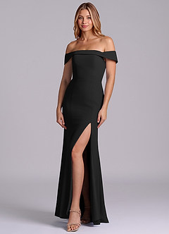 Azazie Luciana 신부 들러리 드레스 쉬스 오프 더 숄더 쉬폰 바닥 길이 드레스 image3