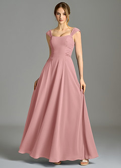 Azazie Oasis Bridesmaid Dresses Dusty Rose A-Line with Pockets Chiffon Dress image7