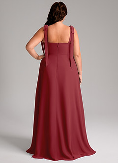 Azazie Debra Bridesmaid Dresses Pomegranate A-Line with Pockets Chiffon Convertible Dress image9