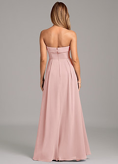 Azazie Lucienne Robes de demoiselle d'honneur Robe Trapèze Convertible en Mousseline de soie Sans bretelles Rose Poudré image5