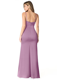 Azazie Linia Brautjungfernkleider Meerjungfrau-Linie Plissee Stretch-Satin Kleid Blauregen image2