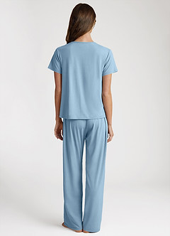 front Bamboo Fiber Pleated T-Shirt and Pants Pajama Set
