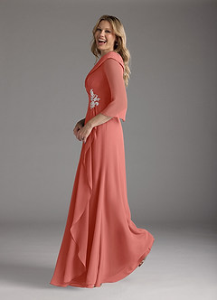 Azazie Jaycee Klänningar till brudens mor Klä A-Line i Chiffong Laxrosa image3