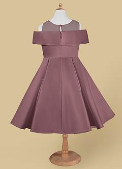 Azazie Shirin Blumenmädchenkleider A-Linie Schulterfrei Matte Satin Kleid Vintage Mauve image6