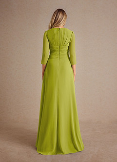 Azazie Mayfield Mère de la mariée Robes Robe Trapèze en Mousseline de soie Plissée Citronnelle image3