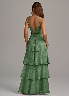 Azazie Romie Bridesmaid Dresses Eucalyptus A-Line Corset Floral Burnout Dress image5