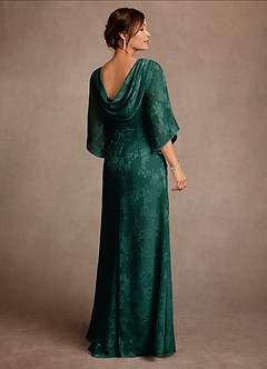 Azazie Anaheim Klänningar till brudens mor Klä Tubklänning i Blommig Utbrändhet Plisserad Tallgrön image1