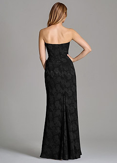 Azazie Ezrena 신부 들러리 드레스 인어 스트랩리스 플로럴 번아웃 바닥 길이 드레스 image5