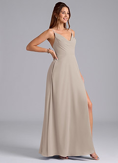 Azazie Sarella Bridesmaid Dresses Frost A-Line with Pockets Chiffon Dress image3