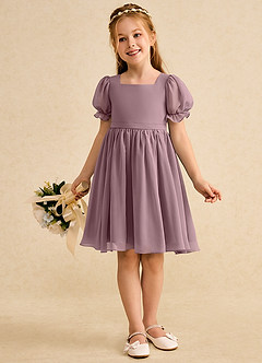 Azazie Jolie Flower Girl Klänningar Klänning A-Line i Chiffong med ärmar image4