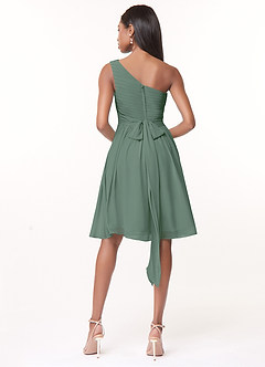 Azazie Katrina Jurken voor bruidsmeisjes Jurk van Chiffon met A-Lijn One-Shoulder Eucalyptus image2