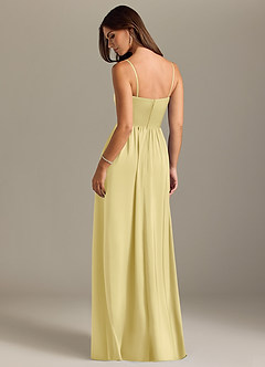 Azazie Calianna Bridesmaid Dresses Lemon Sorbet A-Line Off the Shoulder Stretch Satin Convertible Dress image2