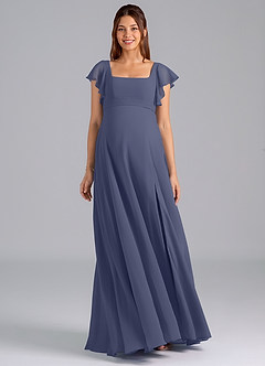 Azazie Bondi Abiti da damigella d'onore premaman Abito A-Line Increspato Chiffon Floor-Length image3