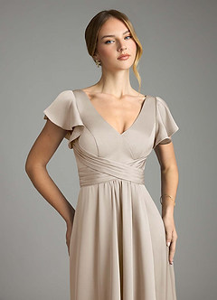 Azazie Omari Bridesmaid Dresses Frost A-Line Stretch Satin Dress image6