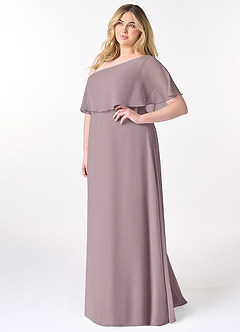 Azazie Lizzy Bridesmaid Dresses Dusk A-Line One Shoulder Chiffon Dress image10