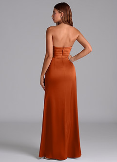 Azazie Claudelle Bridesmaid Dresses Burnt Orange Mermaid Strapless Stretch Satin Dress image7