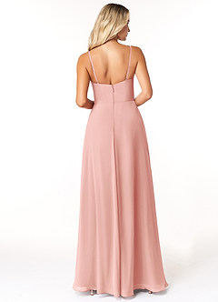 Azazie Moira Bridesmaid Dresses Rosette A-Line Scoop Chiffon Dress image2