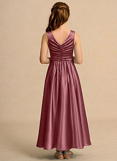 Azazie Ducky Girls Formal Flower Girl Klänningar Klä A-Line i Stretch Satin Plisserad image2