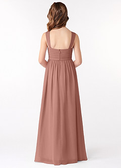 Azazie Evie Junior Agave A-Line Pleated Chiffon Dress image3