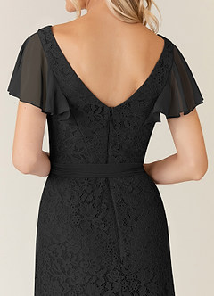 Azazie Knox vestidos de madre de la novia Vestido de Negro de Gasa de Corte En A con Cuello en V image6