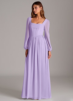 Azazie Maree Bridesmaid Dresses Lilac A-Line Corset Chiffon Dress image1