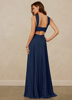 Christian Siriano Bridal for Azazie 1009 Bridesmaid Dresses Dark Navy A-Line Pleated Chiffon Dress image4