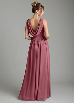 Azazie Novi Bridesmaid Dresses Desert Rose A-Line Pleated Chiffon Dress image5